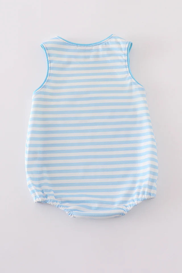 BLUE STRIPE DUCK EMBROIDERY BUBBLE