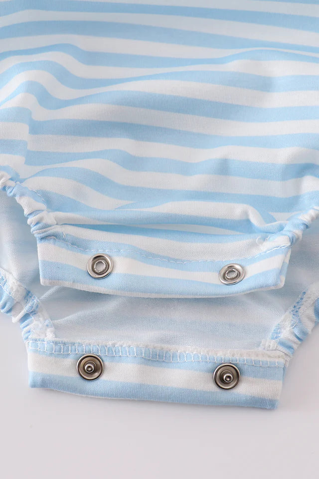 BLUE STRIPE DUCK EMBROIDERY BUBBLE