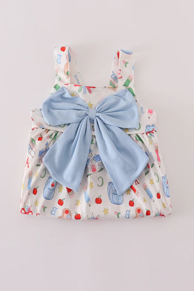 BLUE PENCIL BOW DRESS