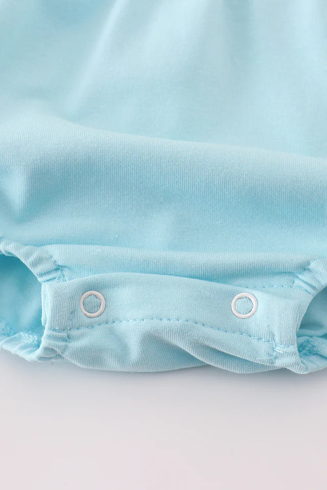 BLUE FLORAL BOW RUFFLE BUBBLE