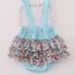 BLUE FLORAL BOW RUFFLE BUBBLE