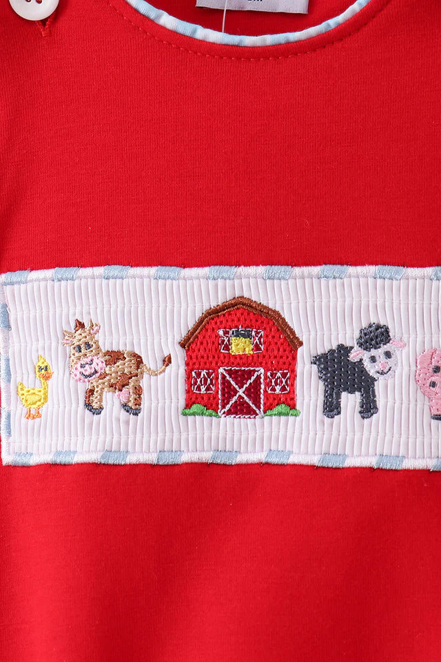 RED FARM SMOCKED BUBBLE