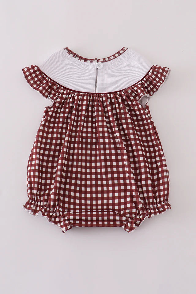 Maroon Bulldog  Gameday Plaid Bubble