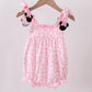 PINK CHARACTER EMBROIDERY RUFFLE BUBBLE