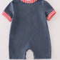 NAVY CHARACTER EMBROIDERY ROMPER