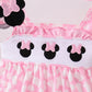 PINK CHARACTER EMBROIDERY RUFFLE BLOOMER SET