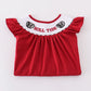 MAROON ALABAMA ROLL TIDE EMBROIDERY SMOCKED SHORTS SET