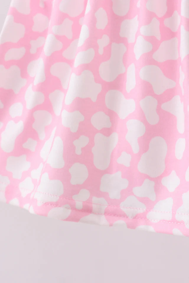 PINK CHARACTER EMBROIDERY RUFFLE BLOOMER SET