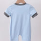 BLUE CHARACTER EMBROIDERY ROMPER