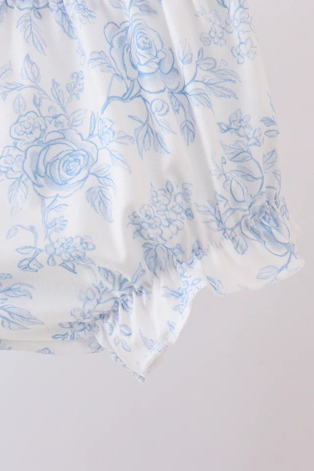 BLUE WHALE APPLIQUE RUFFLE BLOOMER SET