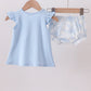 BLUE WHALE APPLIQUE RUFFLE BLOOMER SET