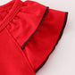 RED I LOVE GEORGIA APPLIQUE RUFFLE SHORTS SET
