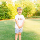 smocked auburn short set- boy