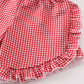 PINK APPLE APPLIQUE RUFFLE SET