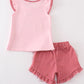 PINK APPLE APPLIQUE RUFFLE SET