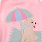 PINK BEACH PUPPY EMBROIDERY GIRL BUBBLE
