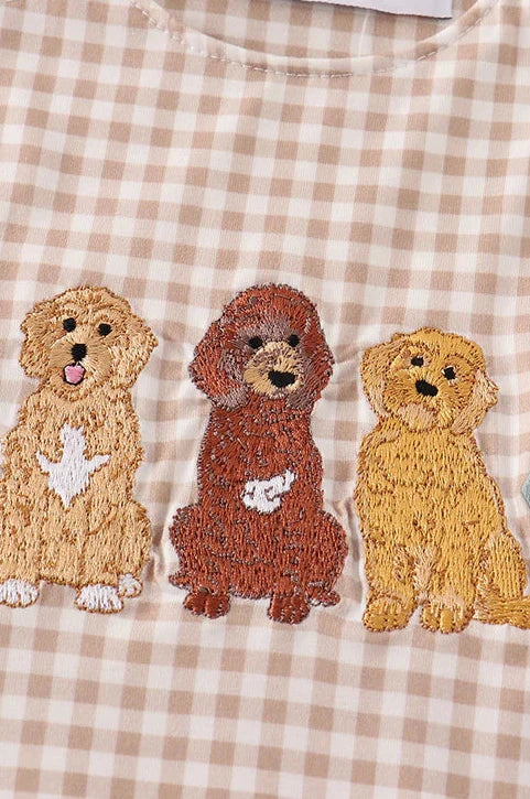 GINGHAM PUPPY EMBROIDERY BOY JONJON