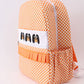 ORANGE TENNESSEE EMBROIDERY CHECKERED RUFFLE BACKPACK