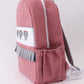RED ALABAMA EMBROIDERY GINGHAM RUFFLE BACKPACK