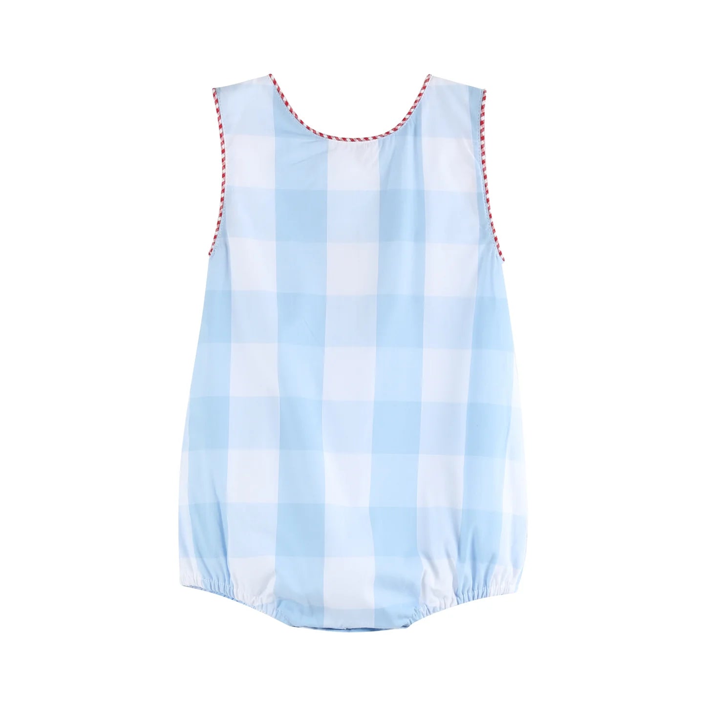 Light Blue Gingham American Flag Romper