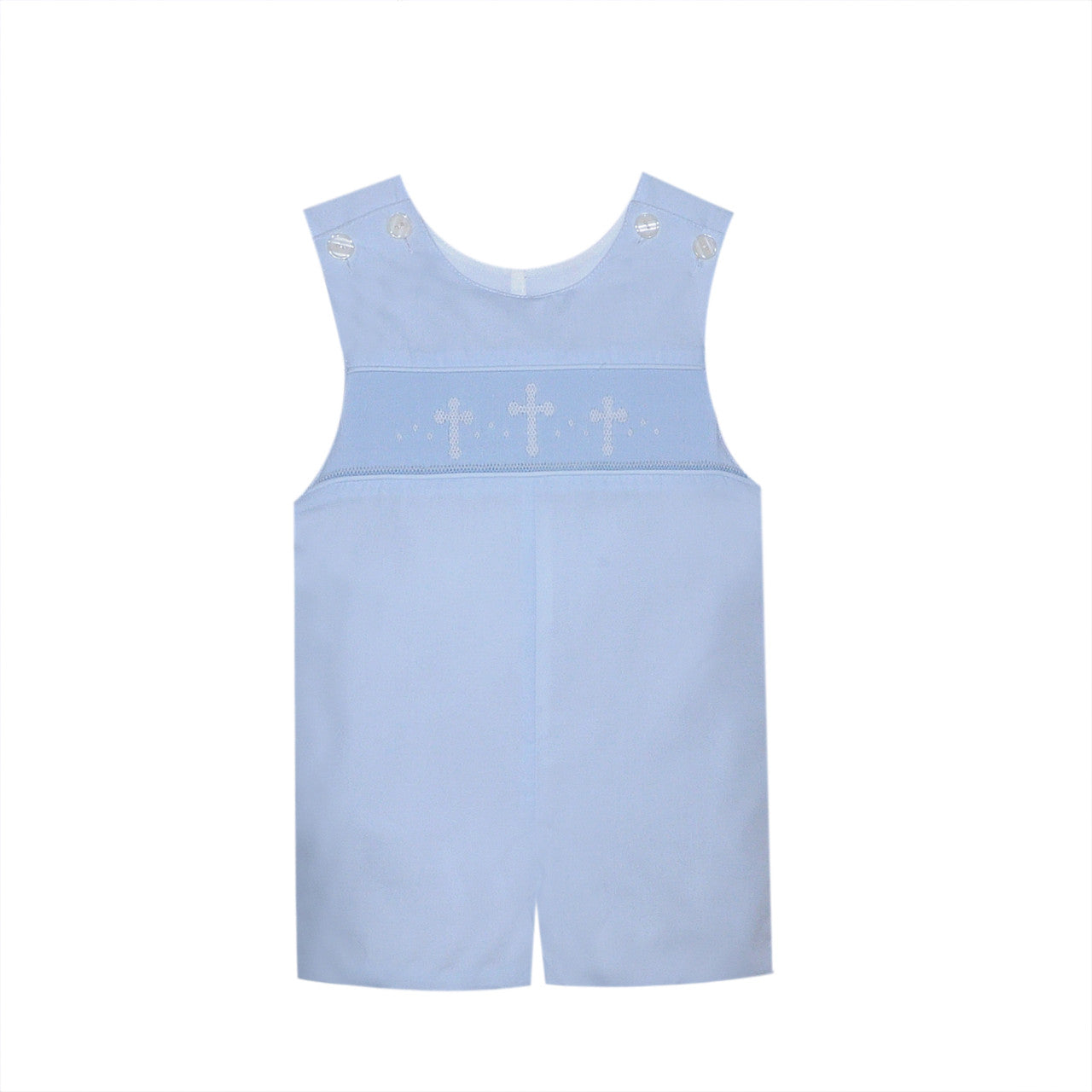 Cross Handsmocked Shortall-blue