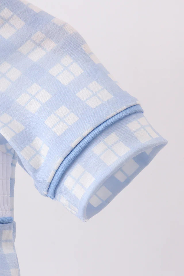 BLUE CROSS SMOCKED PLAID BUBBLE