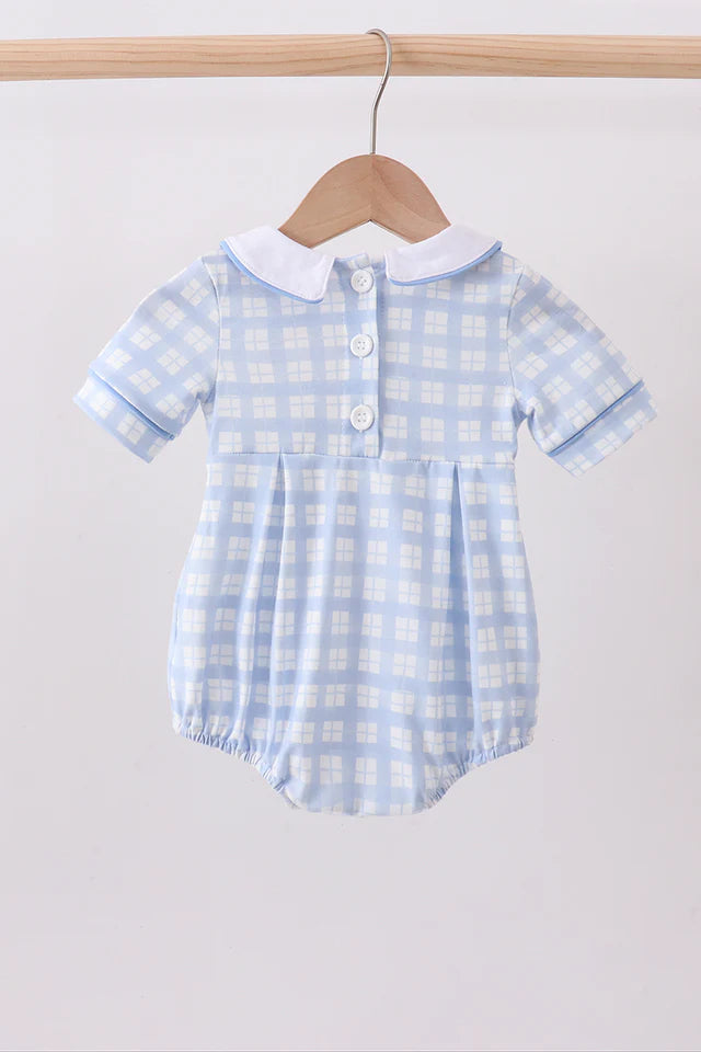 BLUE CROSS SMOCKED PLAID BUBBLE