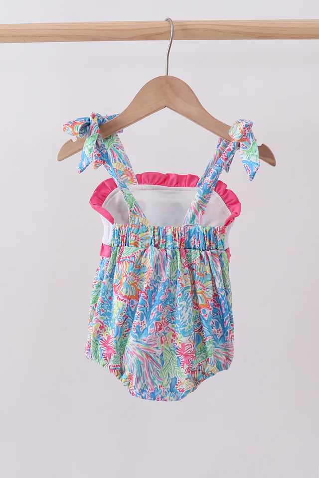 PINK CHARACTER SMOCKED RUFFLE BUBBLE