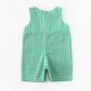 St. Patrick's Day Boys' Shamrock Embroidery Smocked Sleeveless Romper