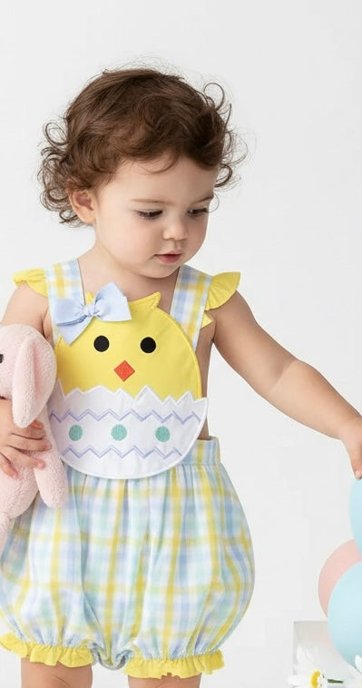 Appliqued girl bubble duck with  ruffle