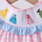 PINK PRINCESS SMOCKED GINGHAM RUFFLE BLOOMER SET