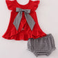 RED GEORGIA BULLDOG SEQUIN BLOOMER SET