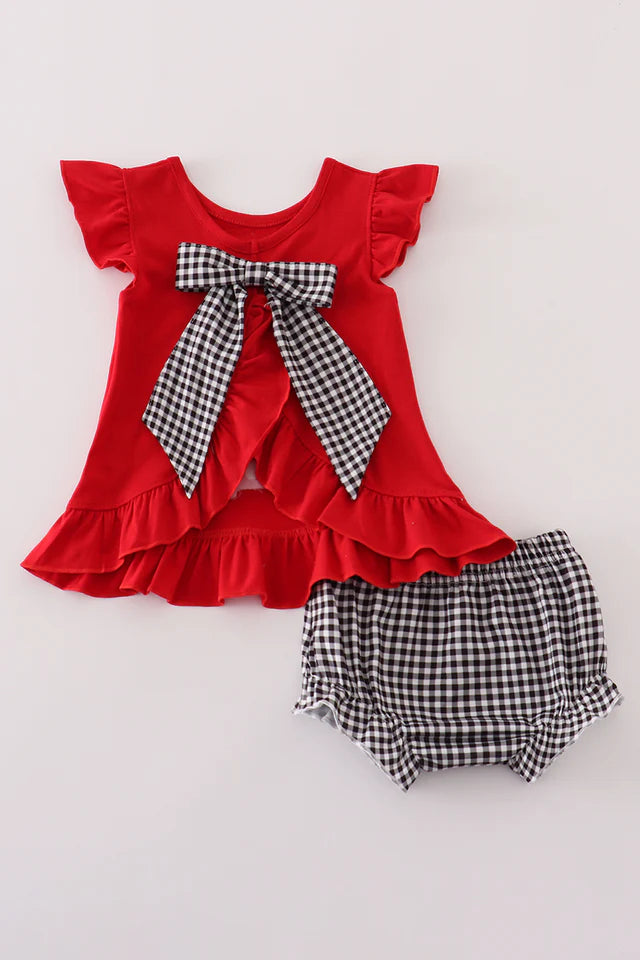RED GEORGIA BULLDOG SEQUIN BLOOMER SET