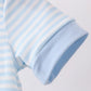 BLUE THIS IS MY HAPPY PLACE EMBROIDERY STRIPE ROMPER