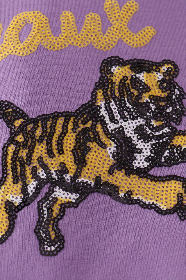 PURPLE GOLD LSU GEAUX TIGER SEQUIN BLOOMER SET