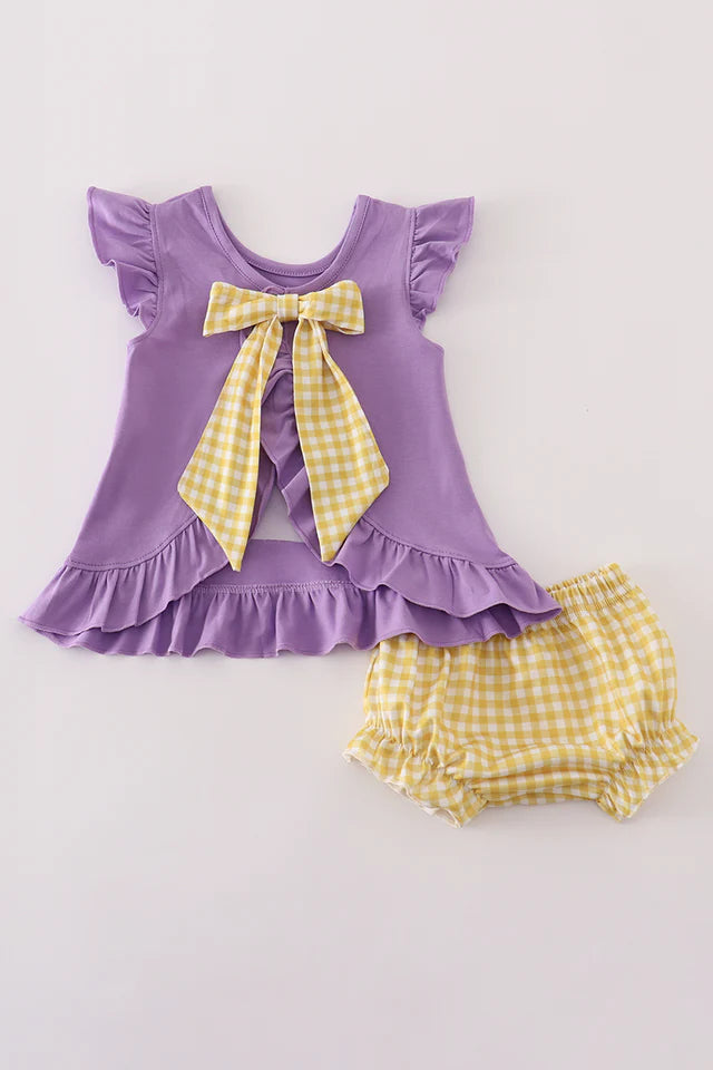 PURPLE GOLD LSU GEAUX TIGER SEQUIN BLOOMER SET
