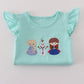 BLUE CHARACTER APPLIQUE SHORTS SET-Frozen