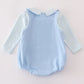 BLUE HALLOWEEN APPLIQUE 2PC BUBBLE SET