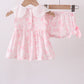 PINK BUNNY SMOCKED LACE COLLAR BOW BLOOMER SET