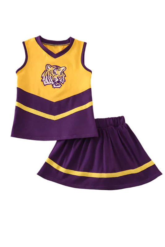 LSU EMBROIDERY FOOTBALL CHEER SKORT SET