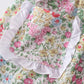 FLORAL PRINT BUNNY EMBROIDERY SMOCKED GIRL DRESS