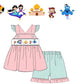 Whole  New World Handsmocked girls short set