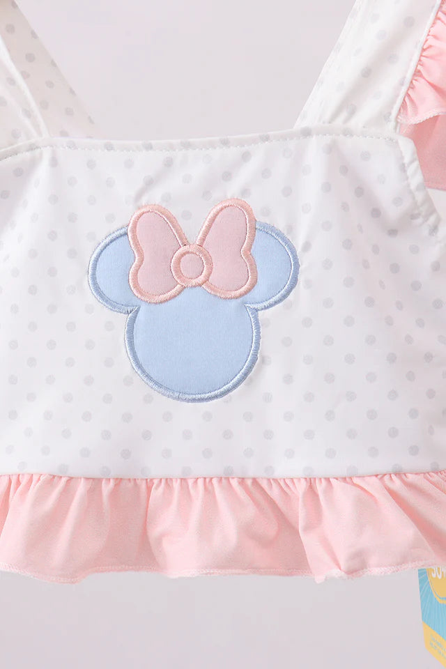 CHARACTER APPLIQUE RUFFLE 2PC SWIMSUIT