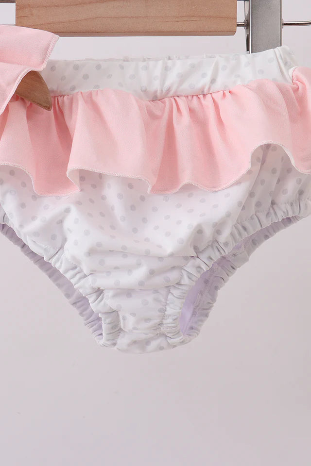 CHARACTER APPLIQUE RUFFLE 2PC SWIMSUIT