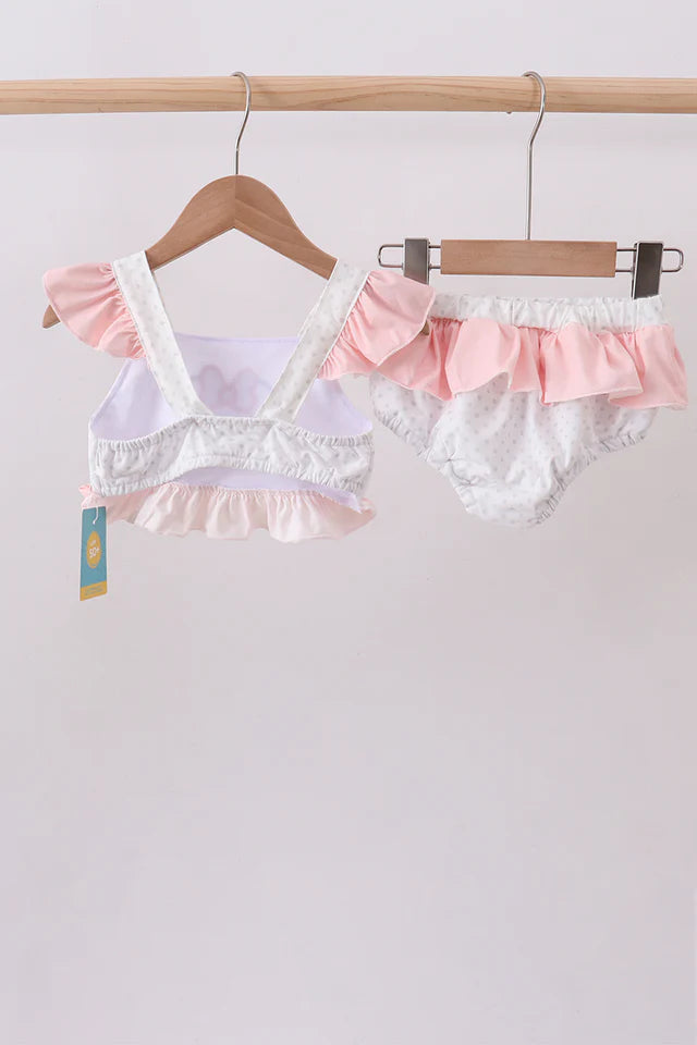 CHARACTER APPLIQUE RUFFLE 2PC SWIMSUIT