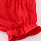 RED CHRISTMAS SANTA CLAUS APPLIQUE STRIPE GIRL BLOOMER SET