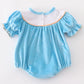 BLUE VELVET PUMPKIN EMBROIDERY GIRL BUBBLE