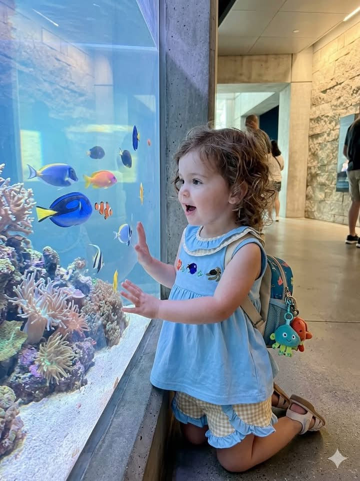 Fish Friends Girls Short set-French knot