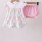 FLORAL PRINT LITTLE SISTER SMOCKED BLOOMER SET