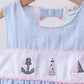BLUE SAILBOAT EMBROIDERY JACQUARD SHORTS SET